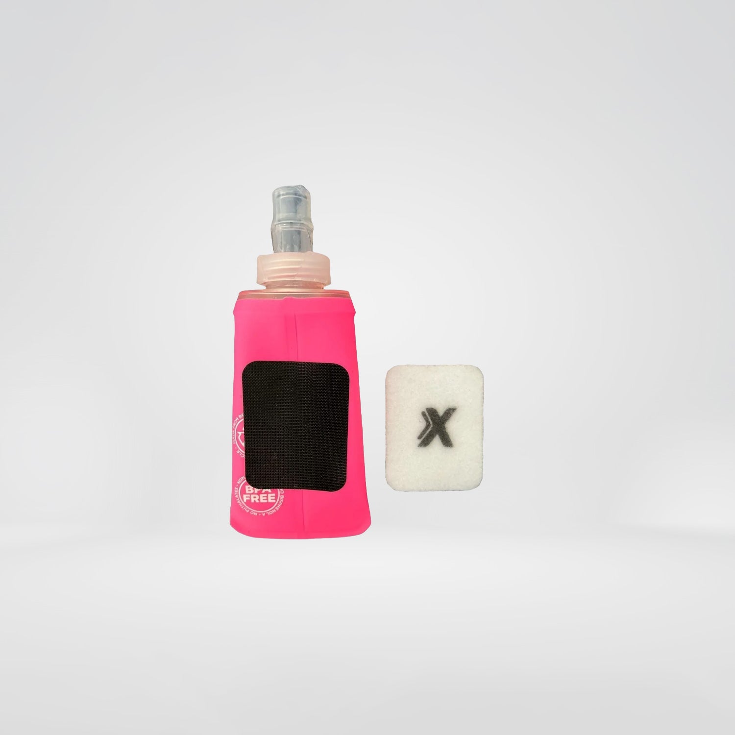 CoXa Soft Flask 150 ml with velcro and velcro patch - Color Pink - Back View